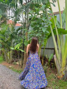 Bohemian Print Backless Maxi Dress