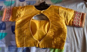 Exquisite Yellow Brocade Blouse