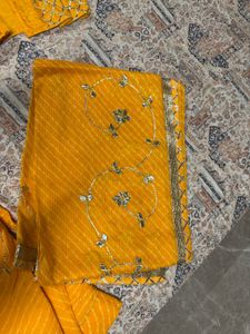 Yellow Embroidered Lehenga Choli Set