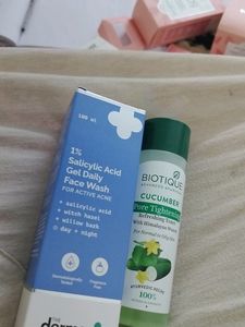 Derma Face Wash And Biotique Toner