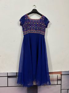 Beautiful Blue Embroidered Anarkali Gown