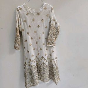 Embellished White Kurta