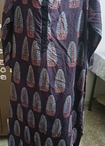 Navy Blue Block Print Kurta
