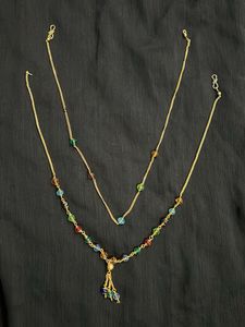 Beaded Gold Chain Necklace
