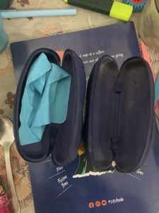 Blue Glasses Case with Cleaning Cloth