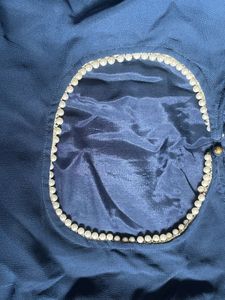 WISHFUL Blue Kurta Set with Golden Dupata