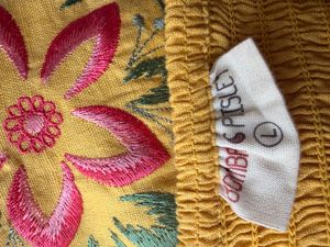 Embroidered Yellow crop top/Blouse