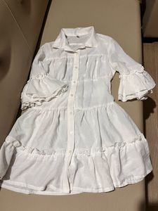 White Ruffled Mini Dress