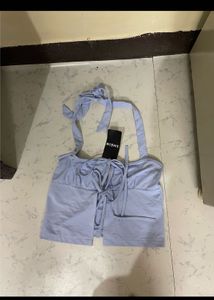 Cute Blue Halter Neck Top