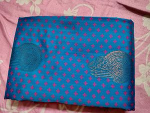 Elegant Blue and Pink Kanjeevaram Semi Silk Saree