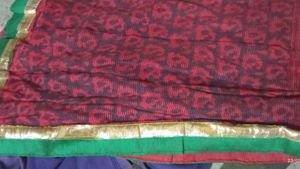 Red dupatta with Printed Border