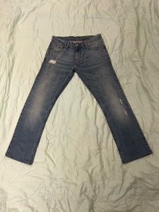 Men's Blue Distressed Denim Jeans