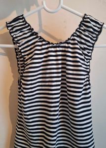 Striped Drawstring Top