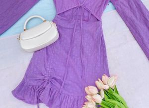 Lavender Embroidery Dress