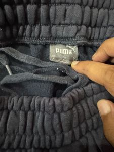 Authentic Puma Fleece Training Joggers - Navy Blue