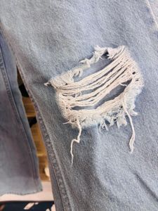 Light Wash Distressed Wide Leg Jeans