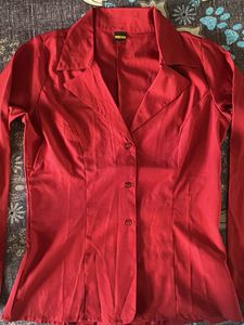 off duty red office shirt