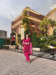 Vibrant Pink Kurta Set with Dupatta