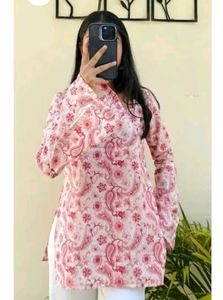 Stylish Pink Short Kurti For Women