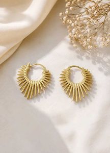 Unique Sunburst Hoop Earrings