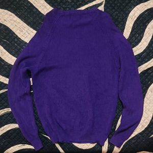 Zara Purple Ribbed Knit Sweater
