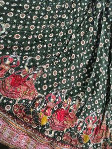 Green Lehnga with maroon duppata