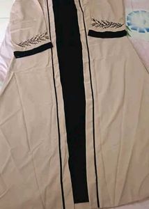 Biege black jacket abaya