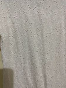 Chic White Broderie Midi Dress