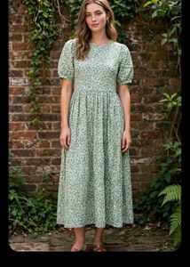 Cute Floral Print Midi Dress