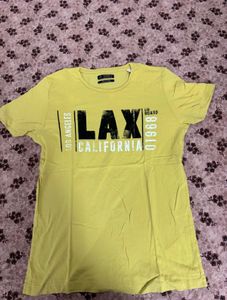 ESPRIT Men's Yellow LAX Graphic T-Shirt