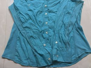 Turquoise Button-Up Shirt