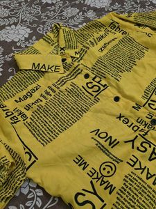 Yellow Elegant Long Shirt For Women
