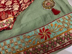 Very Beautiful Heavy Work Saree 💚😍