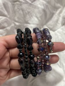 Combo Set of 2 Beaded Bracelets with necklace