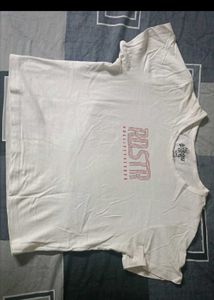 White Cropped T-Shirt with Graphic Print
