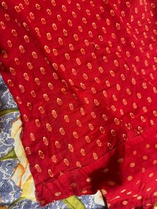 Red Kurti With Golden Work