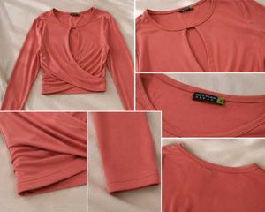 Keyhole Wrap Long Sleeve Top