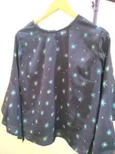Beautiful Black Top With Print