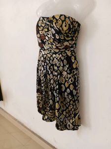 Stylish Strapless Animal Print Dress