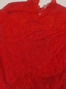 Elegant Red Lace Top