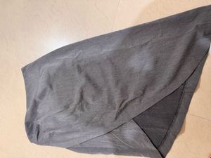Grey Asymmetrical Midi Skirt