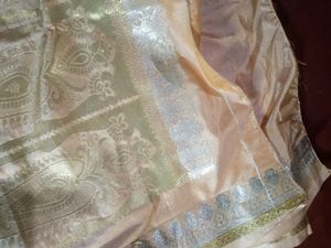 Elegant Peach &amp; Silver Saree
