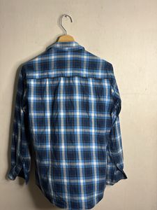 Men's Blue Plaid Long Sleeve Shirt