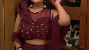 New Wine Burgundy Hooded Designer Blouse Lehenga