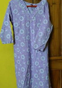 Beautiful Purple Floral Kurta Set