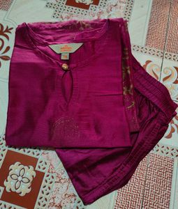A-Line  Kurta Trouser Set