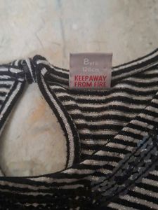 Striped Long Sleeve Top with Bow Detail