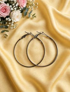 💖 Big Silver Thin Hoop Earrings - Classic Fashion