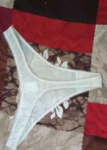 Comfortable White &amp; Purple Trim Briefs 6