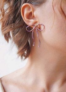 Sparkling Bow Drop Earrings